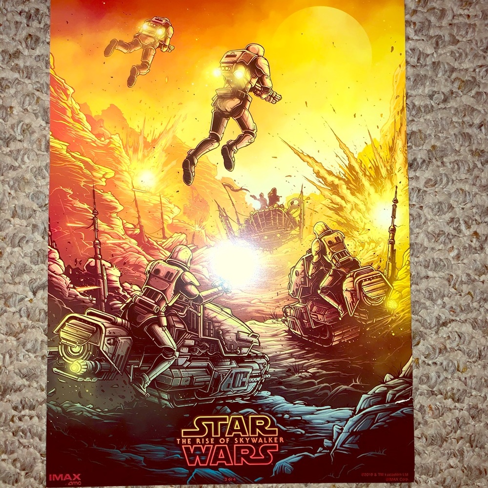 Framed Star Wars poster rise of skywalker rare